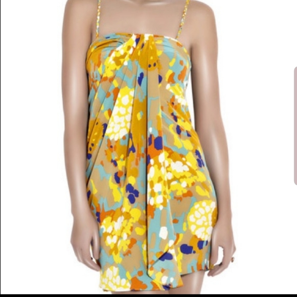 Diane Von Furstenberg silk spaghetti strap mini sk
